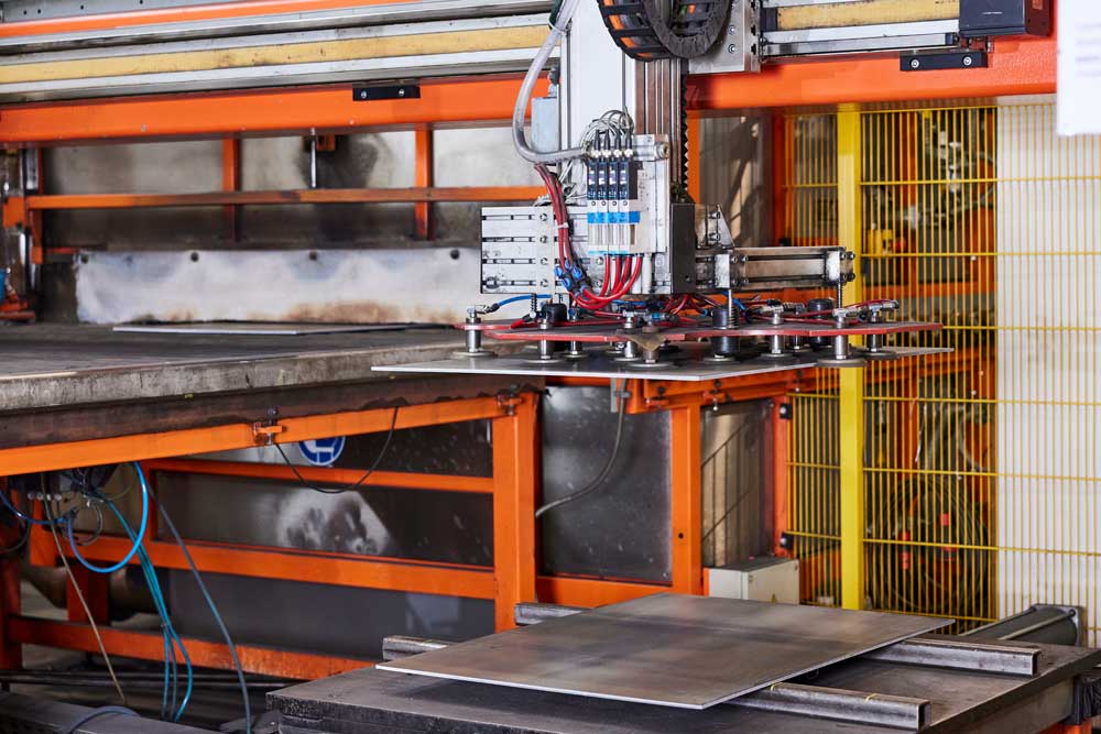 Ansicht Nahaufnahme Maschine Flachprodukte